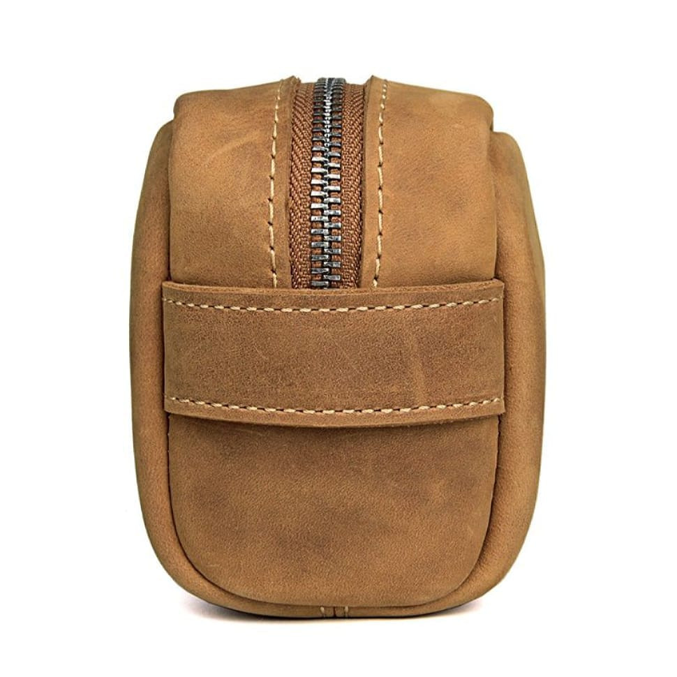 Шкіряний несесер, косметичка, органайзер коричневий John McDee C013B