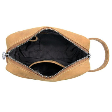 Leather travel bag, cosmetic bag, organizer brown John McDee C013B
