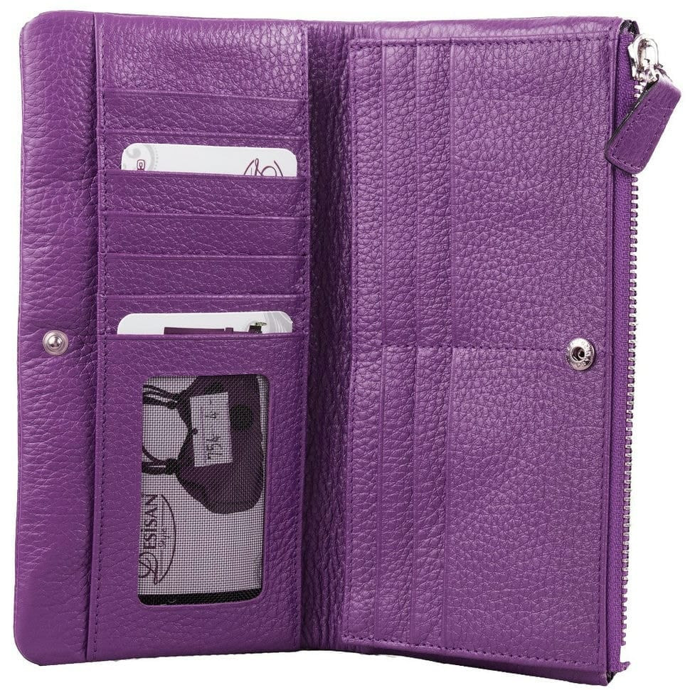 Гаманець жіночий шкіряний Desisan 754-413 фіолетовий флотар