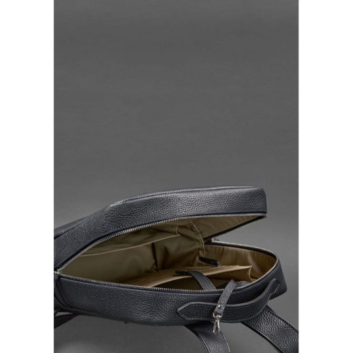 Шкіряний рюкзак на блискавці Cooper maxi темно-синій флотар