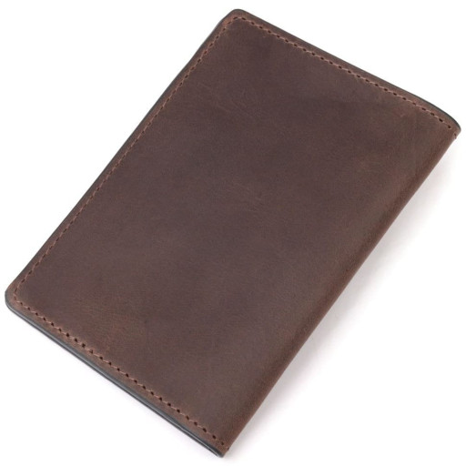 Надійна обкладинка з вінтажної шкіри на військовий квиток Тризуб ЗСУ GRANDE PELLE 16752 Коричнева