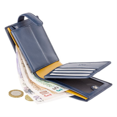 Men's wallet Visconti PM102 Leonardo with RFID (Blue Mustard)