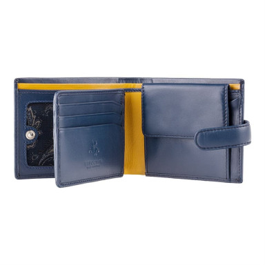 Men's wallet Visconti PM102 Leonardo with RFID (Blue Mustard)