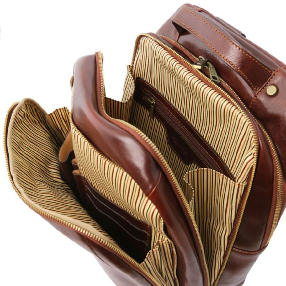 Рюкзак кожаный на три отделения PHUKET от Tuscany TL141402