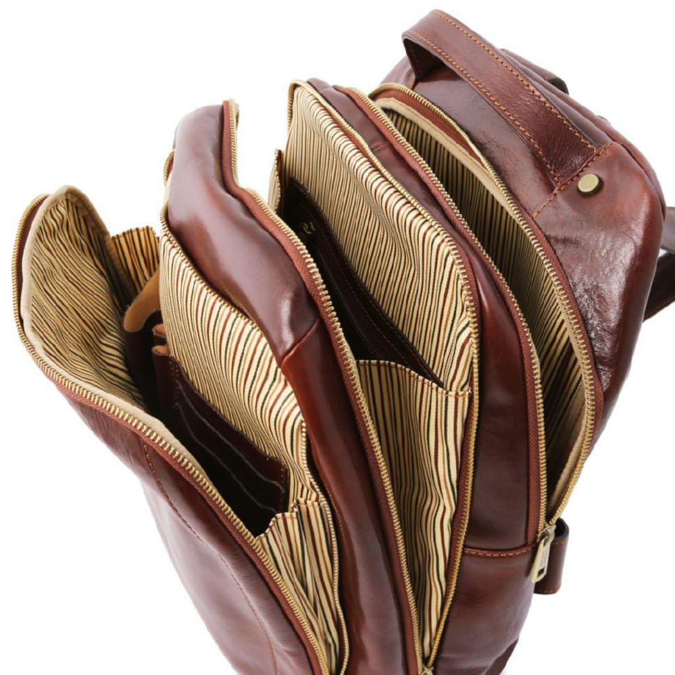 Рюкзак кожаный на три отделения PHUKET от Tuscany TL141402