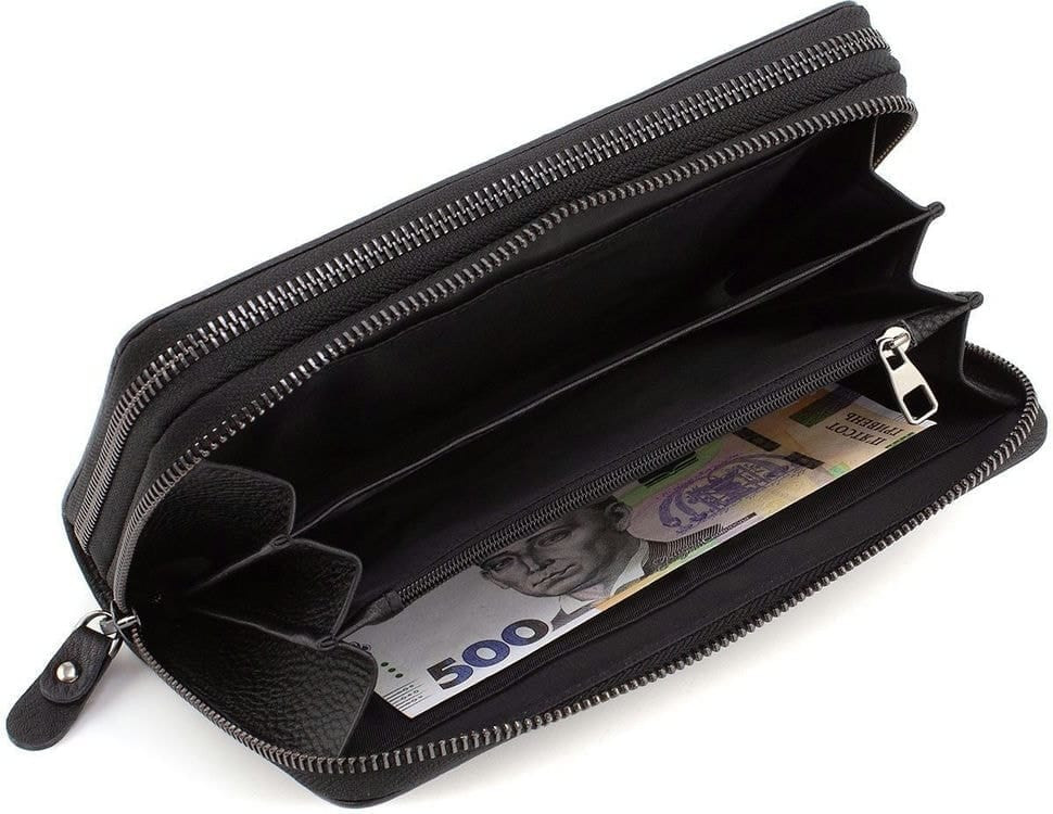 Чоловічий шкіряний клатч на два відділення Marco Coverna (15420) B5902B-1Q black