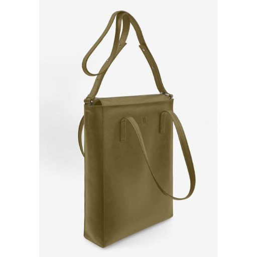 Кожаный шоппер Nancy оливковый