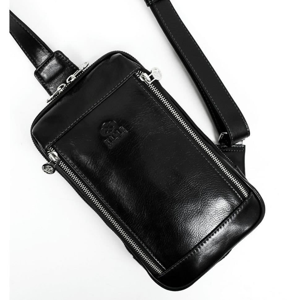 Сумка нагрудна, слінг, рюкзак на одне плече - Kim - чорна Time Resistance 5221701