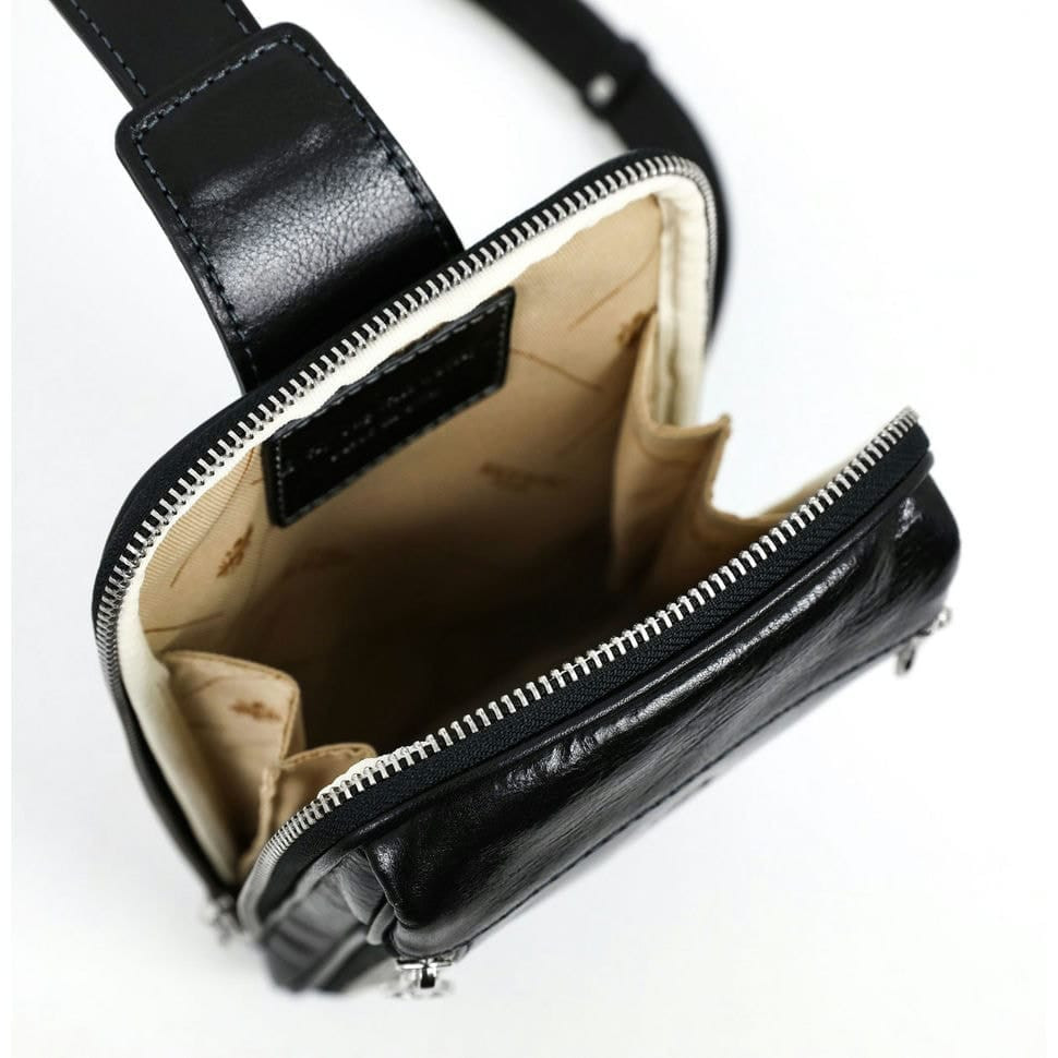 Сумка нагрудна, слінг, рюкзак на одне плече - Kim - чорна Time Resistance 5221701