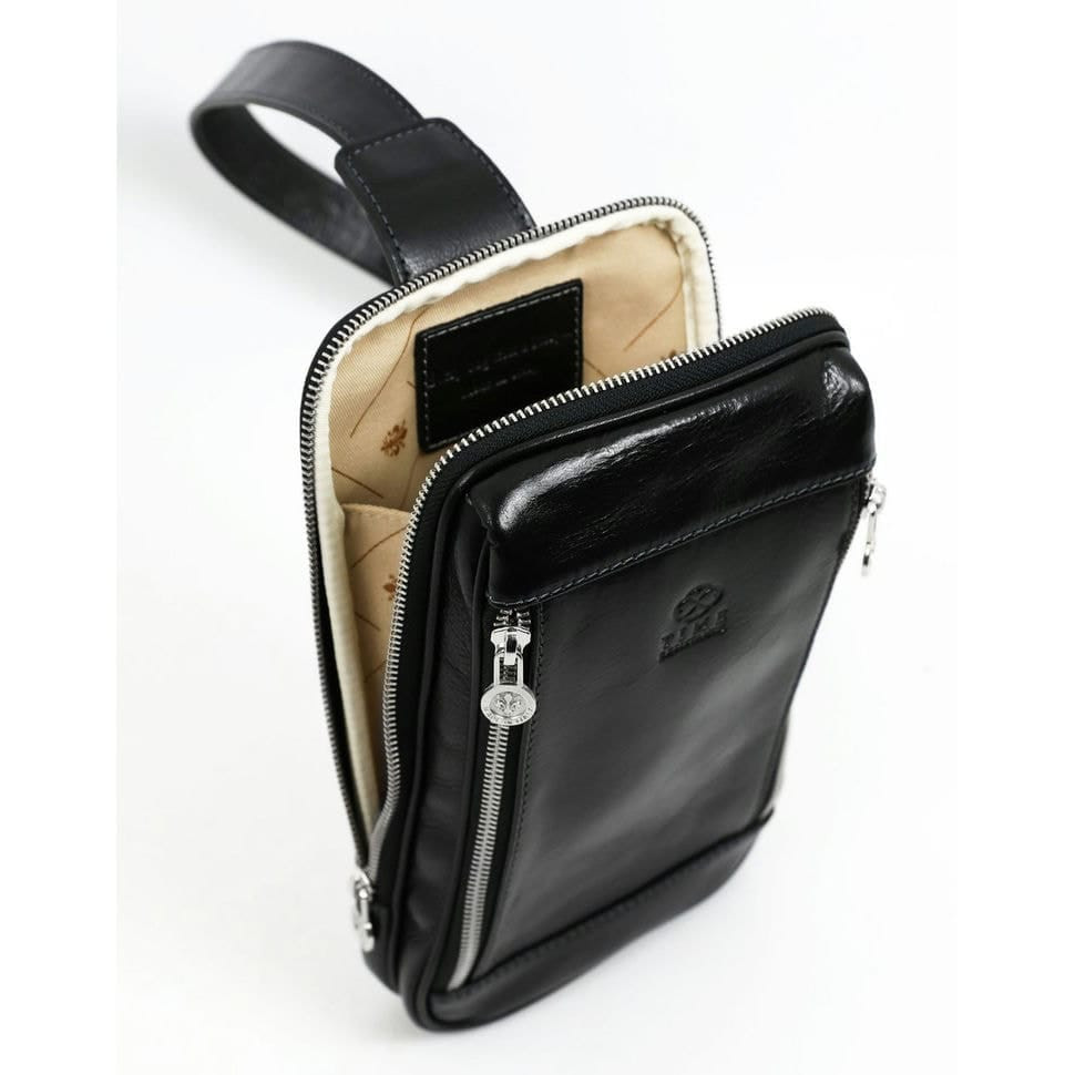 Сумка нагрудна, слінг, рюкзак на одне плече - Kim - чорна Time Resistance 5221701