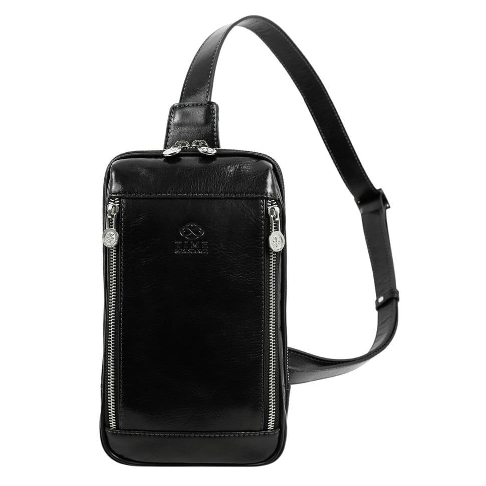 Сумка нагрудна, слінг, рюкзак на одне плече - Kim - чорна Time Resistance 5221701