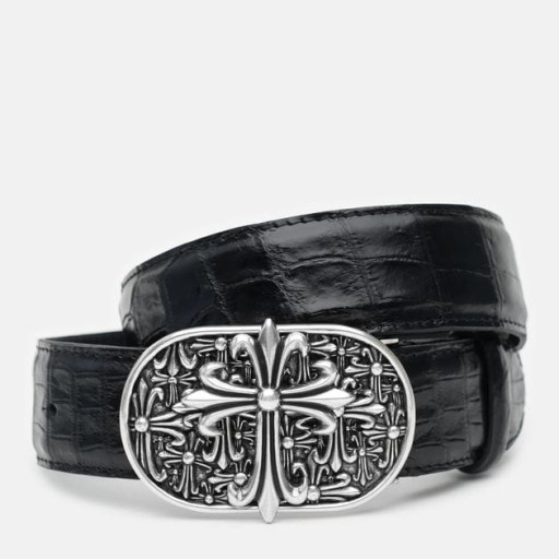 Ремінь чоловічий з натуральної шкіри крокодила Sergio Torri 7-009 140 см Чорний