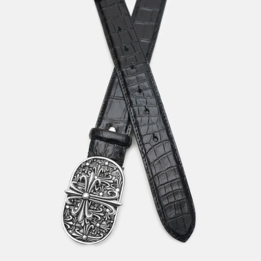 Ремінь чоловічий з натуральної шкіри крокодила Sergio Torri 7-009 140 см Чорний