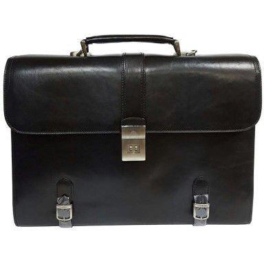 Портфель кожаный Italico 9156 nero чорний