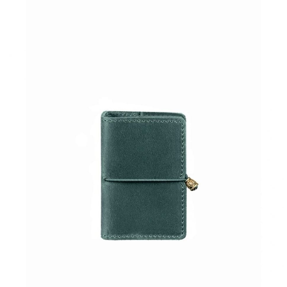 Шкіряний кард-кейс 7.0 зелений Crazy Horse