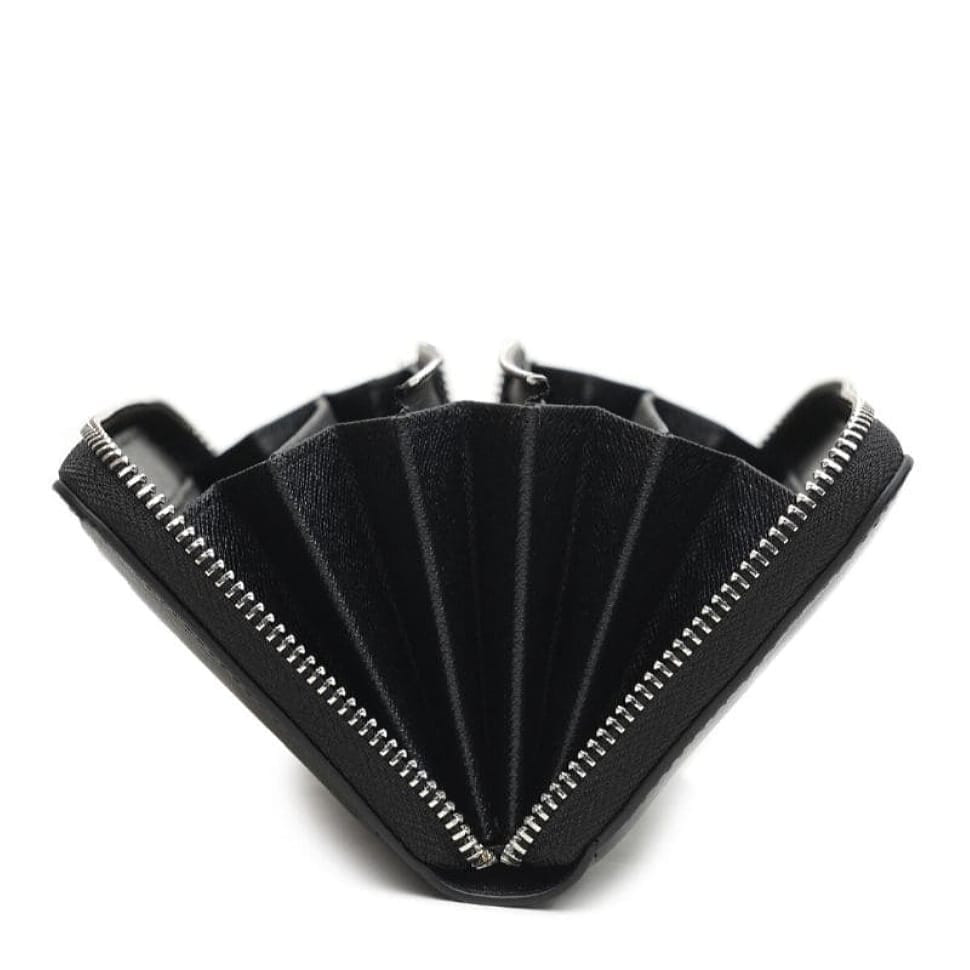 Шкіряний жіночий гаманець на блискавці V1WLT08-black