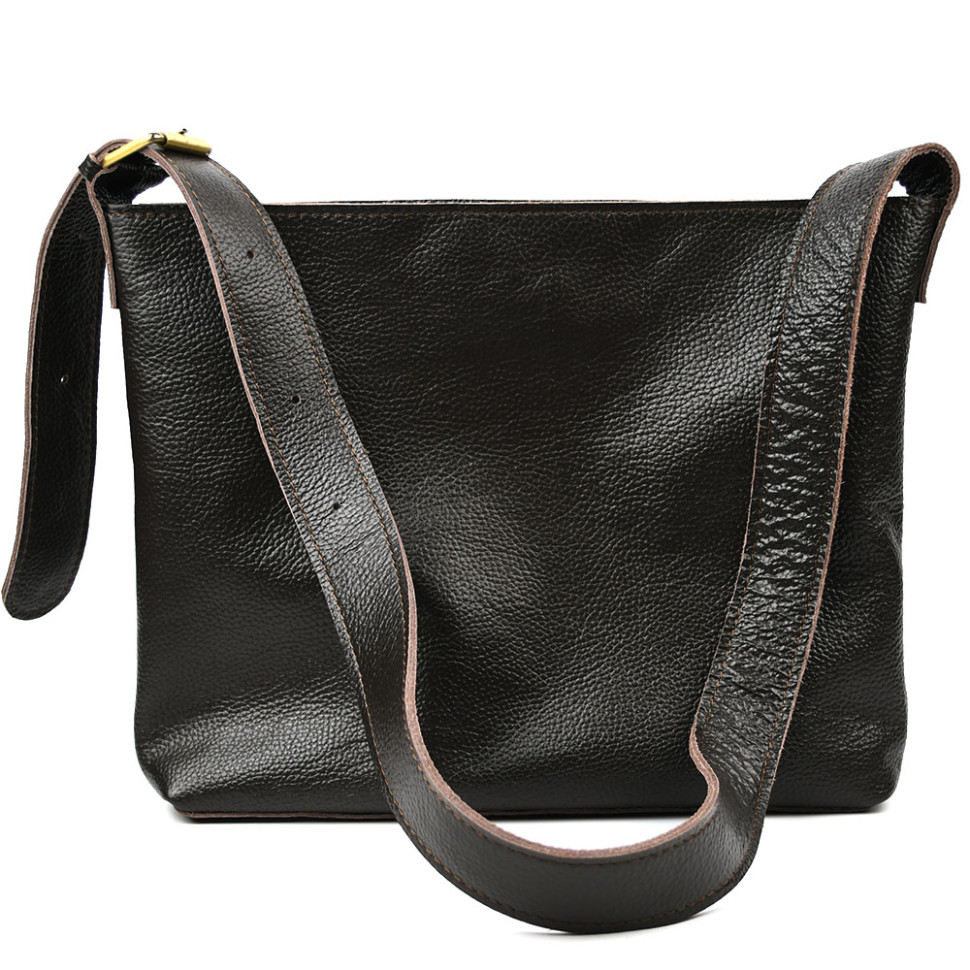 Leather shopper bag made of brown flotar TARWA FC-shop-4lx
