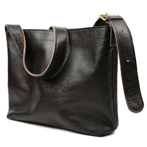 Шкіряна сумка шоппер з коричневого флотару TARWA FC-shop-4lx