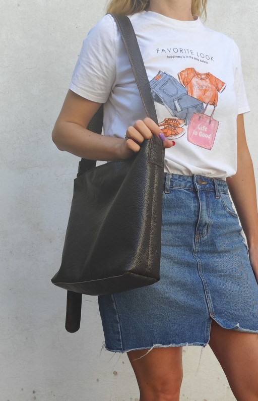 Шкіряна сумка шоппер з коричневого флотару TARWA FC-shop-4lx