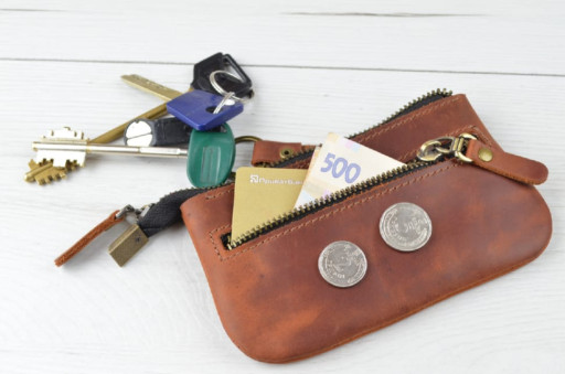 Шкіряна ключниця BGS коньячного кольору BGS3113