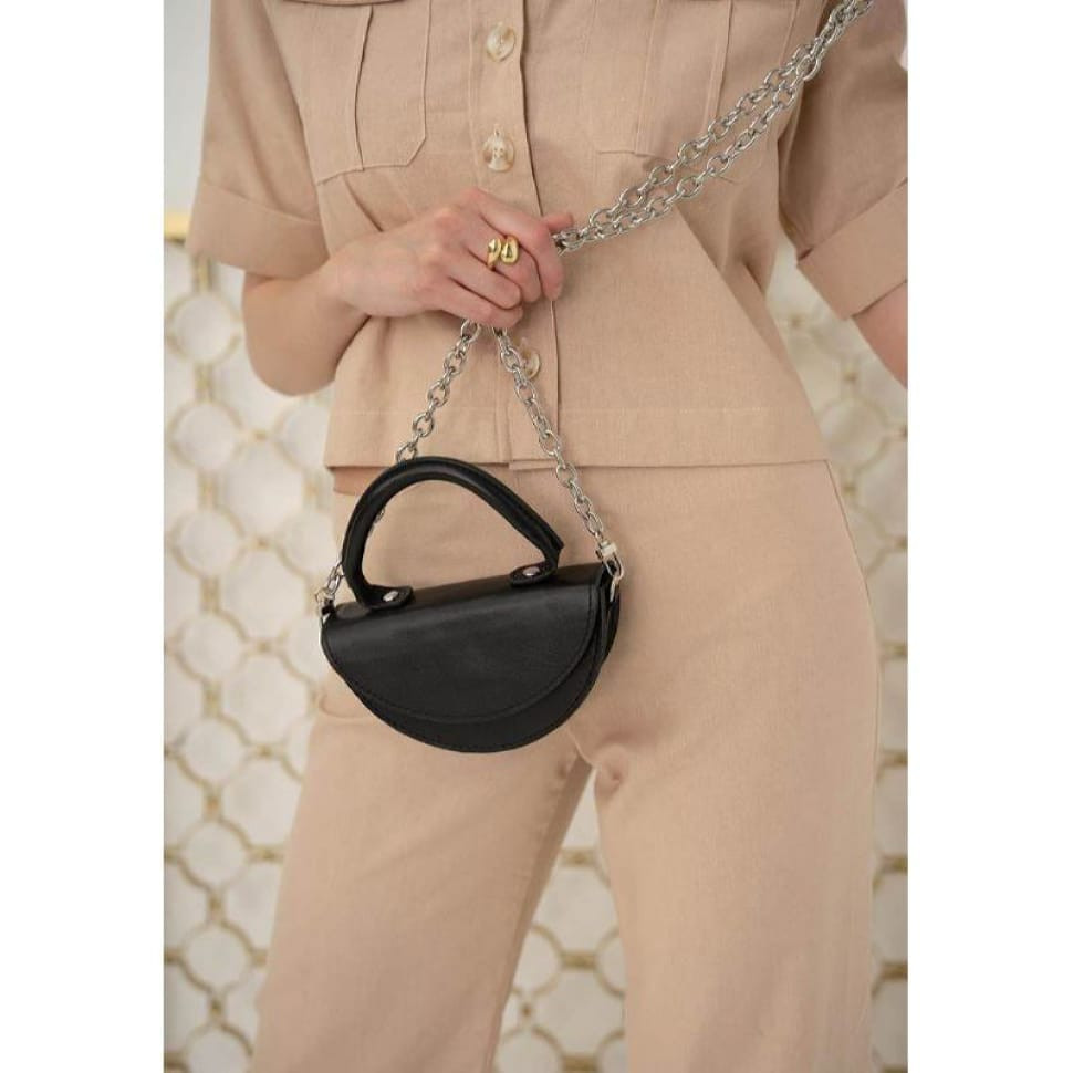 Жіноча шкіряна сумка Сhris micro чорна