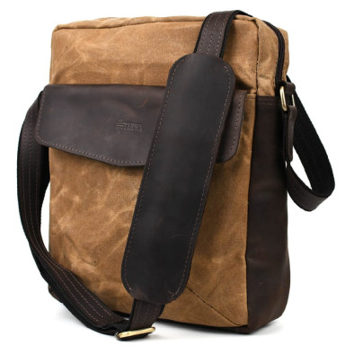 Mens Waxed Canvas Shoulder Bag TARWA RCw-1810-4lx