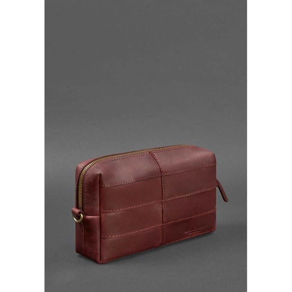Шкіряна косметичка-несесер 3.1 Бордова Crazy Horse