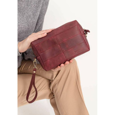 Leather vanity bag 3.1 Burgundy Crazy Horse