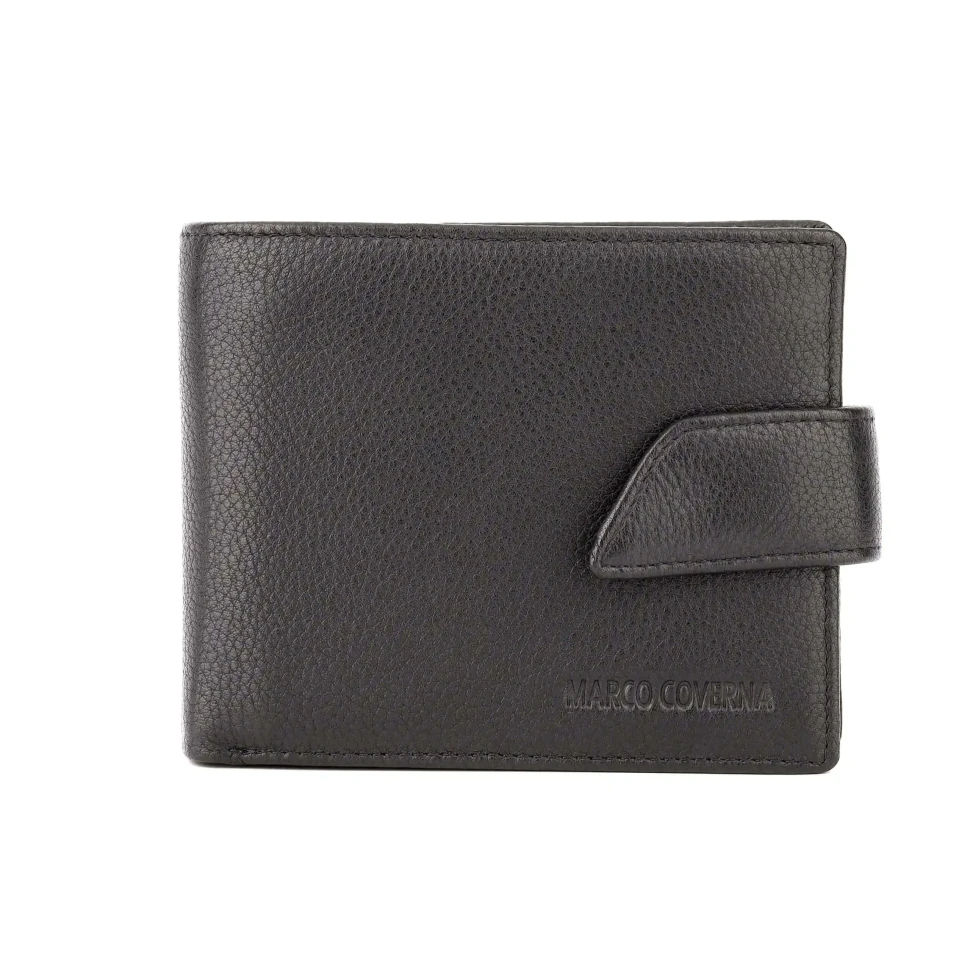 Стильный мужской кожаный кошелёк Marco Coverna B005-802 Black