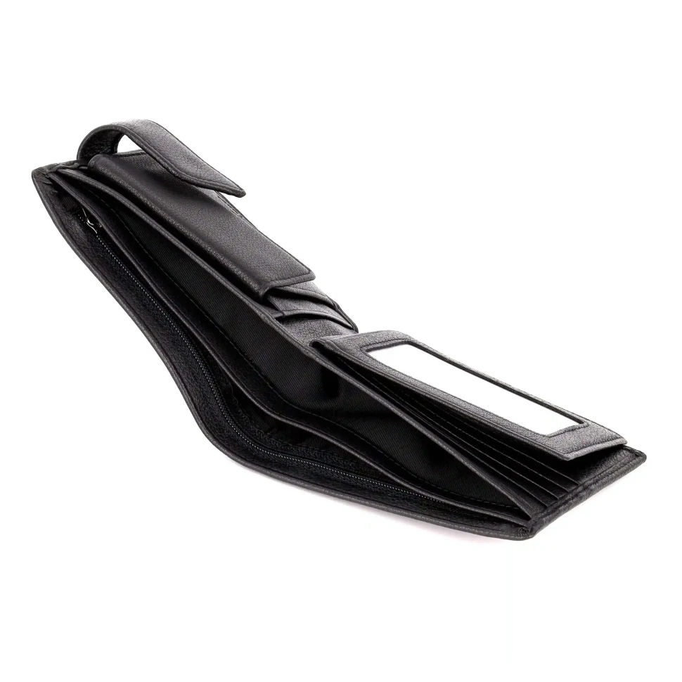 Стильный мужской кожаный кошелёк Marco Coverna B005-802 Black