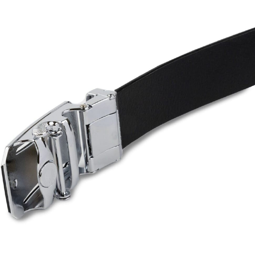 Чоловічий ремень з чорною вставкою на пряжці Vintage 20255 Чорний