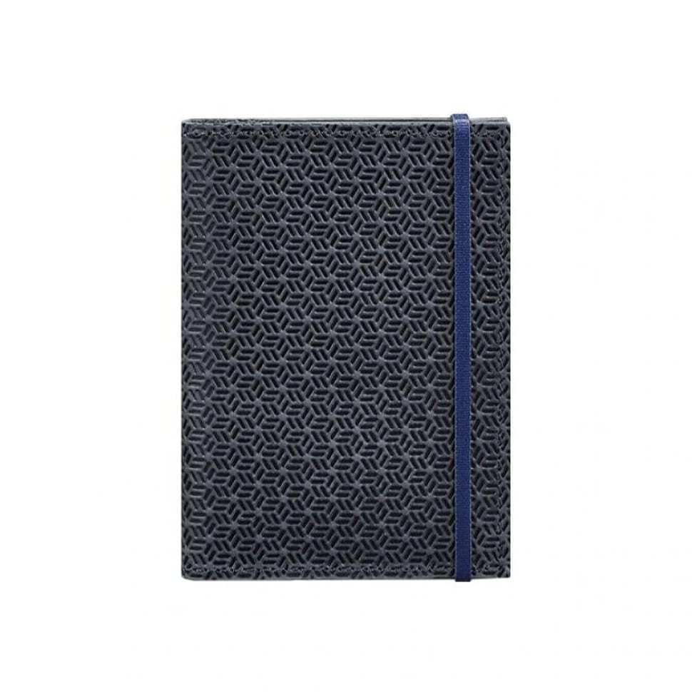 Шкіряна обкладинка для паспорта 2.0 Карбон синя