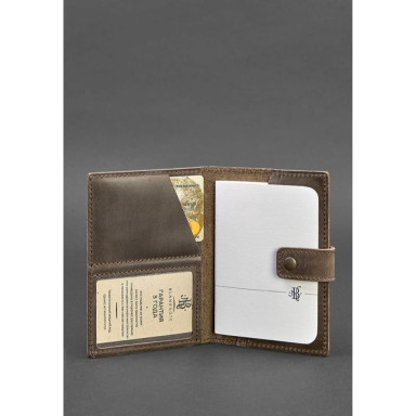 Leather passport cover 5.0 (with window) dark brown