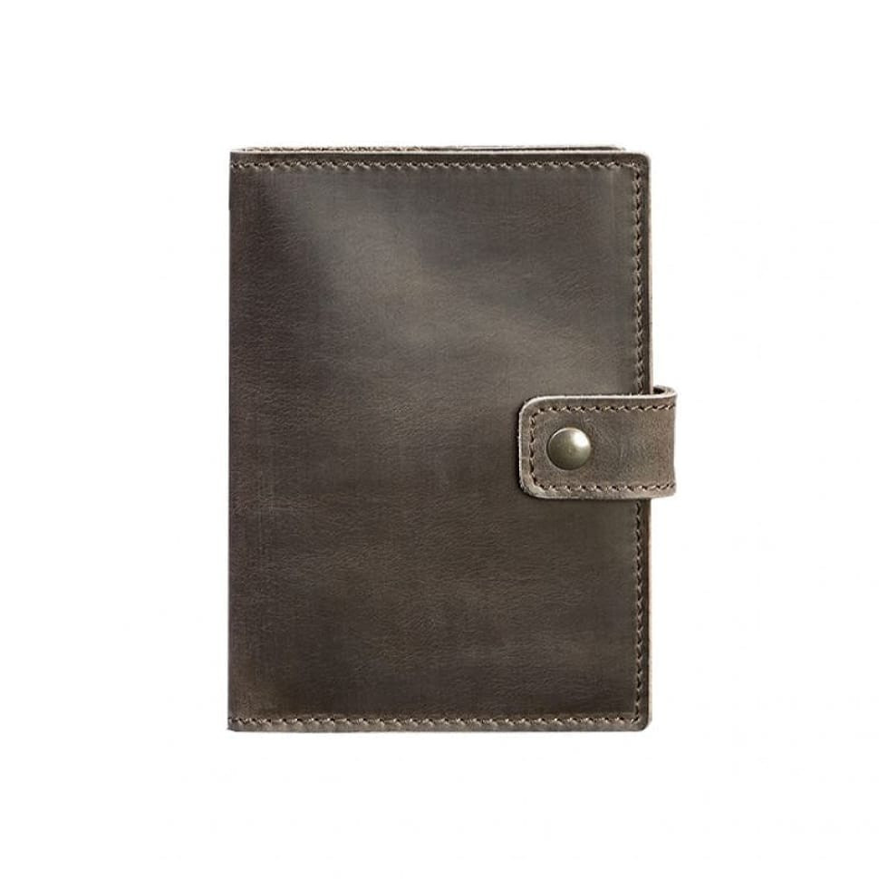 Шкіряна обкладинка для паспорта 5.0 (з віконцем) темно-коричнева