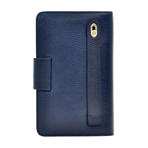 Барсетка кистьова шкіряна DESISAN 544-315 синій флотар