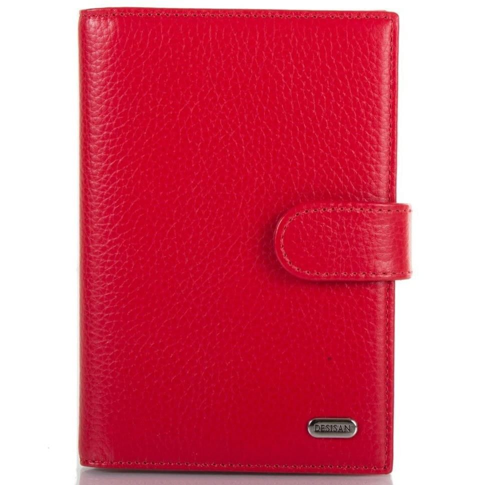 Обкладинка авто+паспорт шкіряна Desisan 102-4 червоний флотар