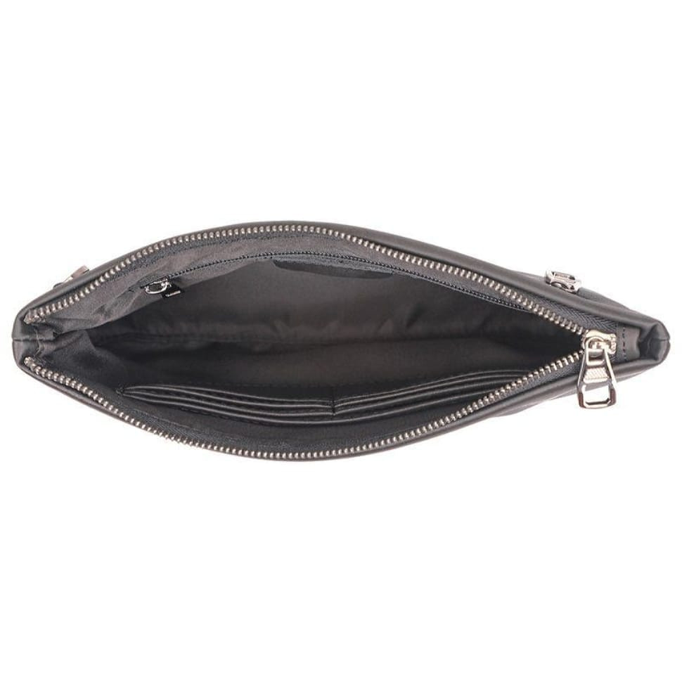 Шкіряний клатч для чоловіків JDC019A чорний з петлею на руку