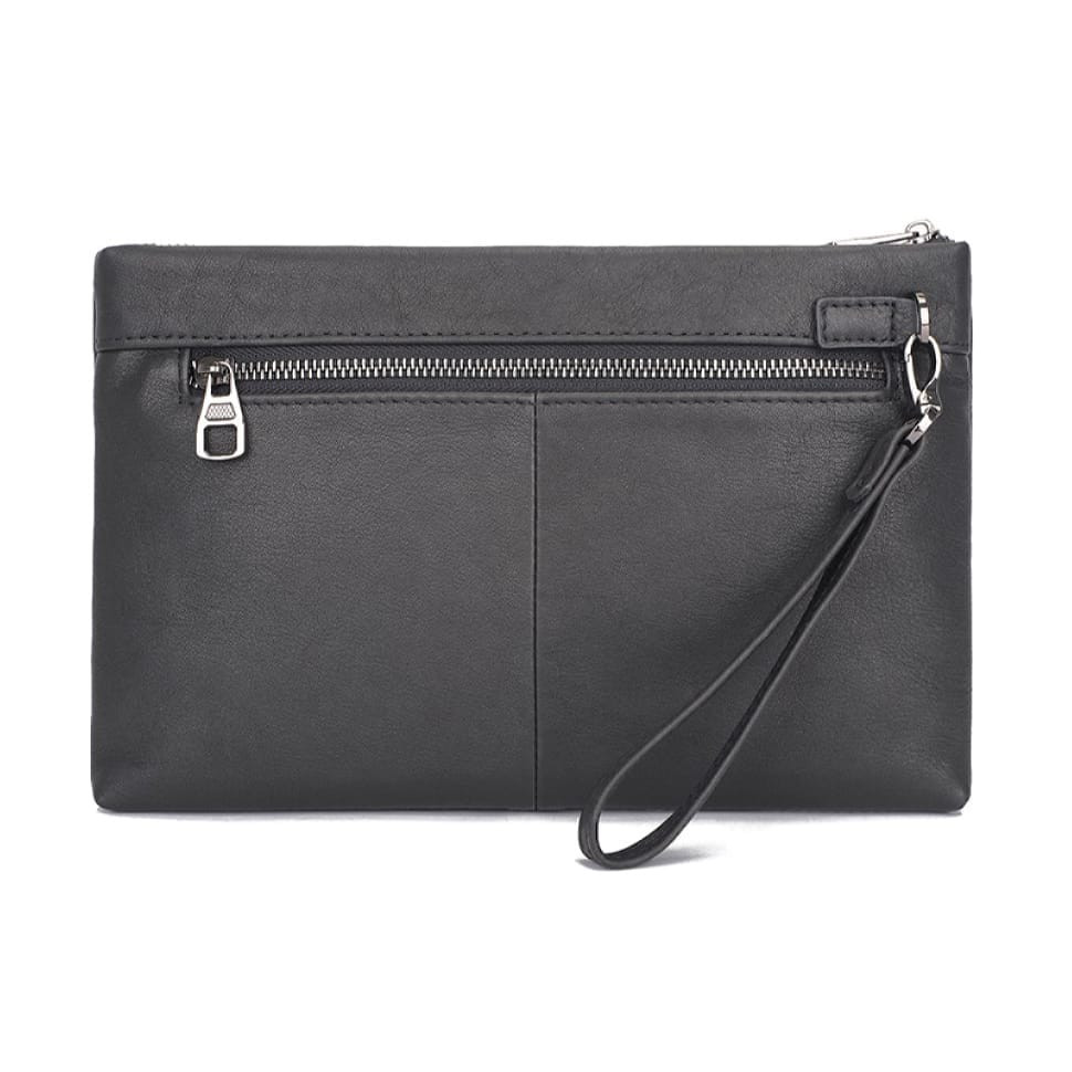 Шкіряний клатч для чоловіків JDC019A чорний з петлею на руку