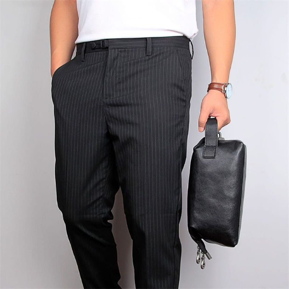 Шкіряний несесер, косметичка, чорний органайзер John McDee C014A