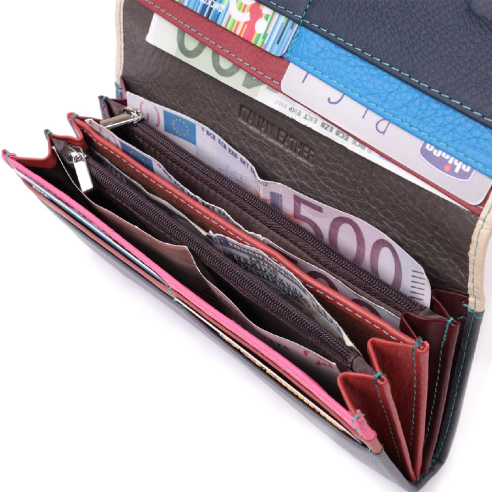 Практичный кошелек для стильных женщин из натуральной кожи ST Leather 22519 Разноцветный