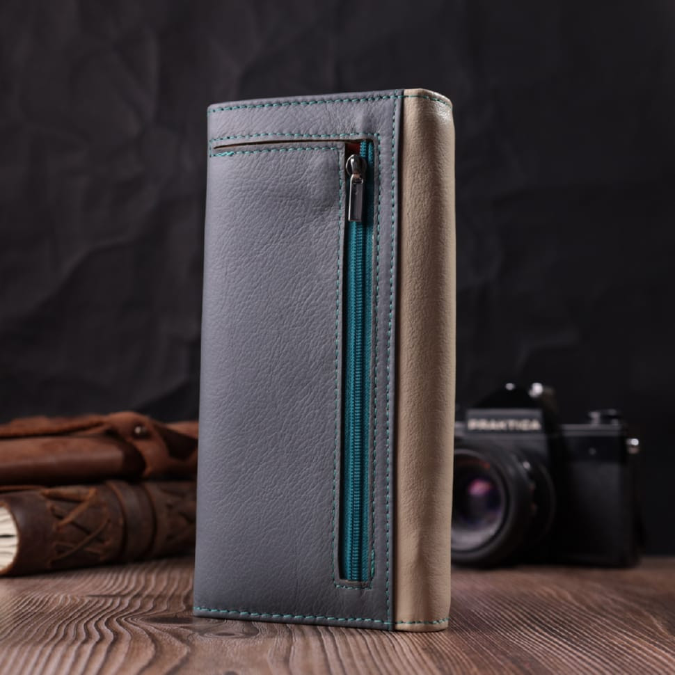 Практичный кошелек для стильных женщин из натуральной кожи ST Leather 22519 Разноцветный