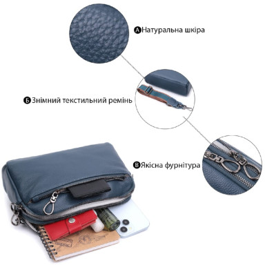 Стильна сумка для жінок з кишенями з натуральної шкіри Vintage 22600