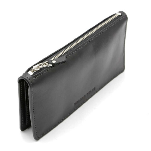 Гаманець клатч чоловічий шкіряний Grande Pelle чорний на блискавці 520610