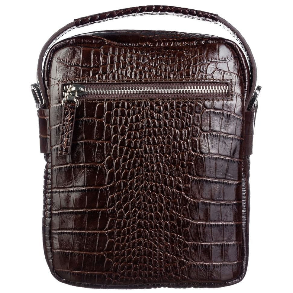 Барсетка м'яка шкіряна BOND 1247-355 коричневий кроко