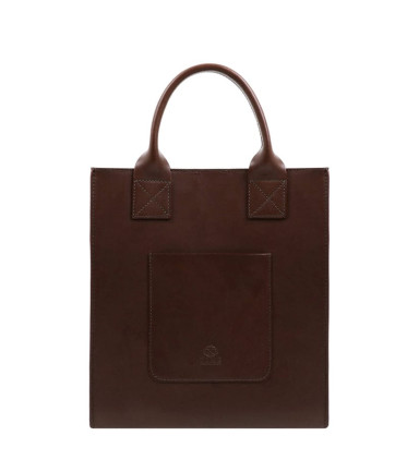 Leather Tote Bag for Women - The Republic -  Chocolate Brown color -  Time Resistance 5223701