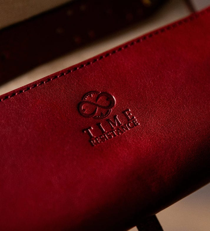 Womens Leather Jewelry Travel Case - Madame Bovary - Red color -  Time Resistance 5241101