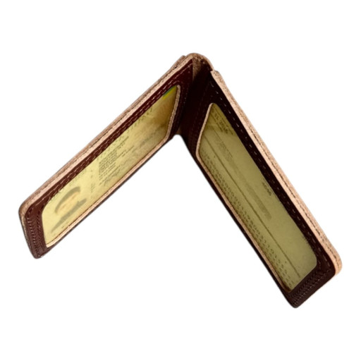 Кожаная обложка для прав и техпаспорта с двумя прозрачными окнами Newery N2016GKK