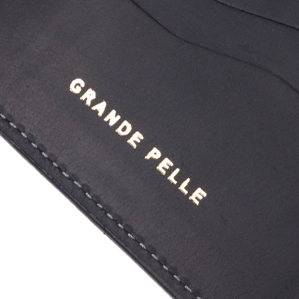 Практичний шкіряний гаманець у дві додавання Серце GRANDE PELLE 16753 Чорний