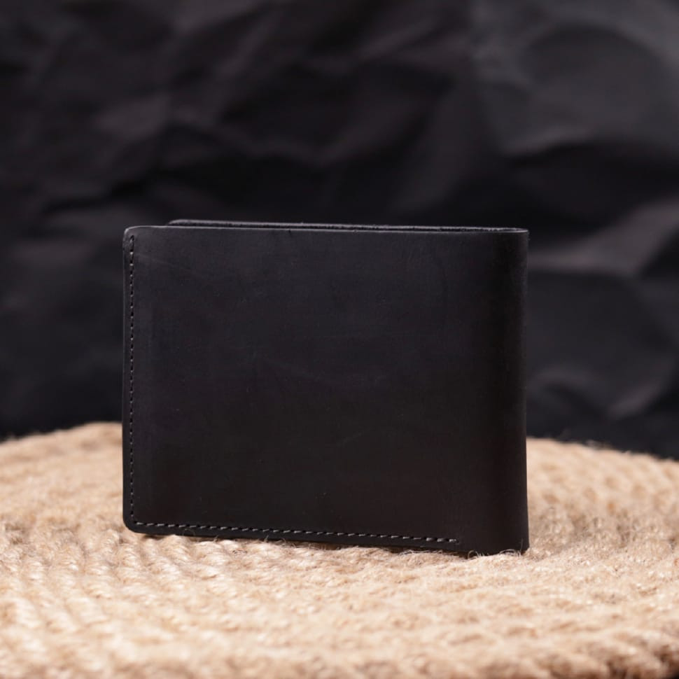 Практичний шкіряний гаманець у дві додавання Серце GRANDE PELLE 16753 Чорний