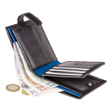 Men's wallet Visconti PM102 Leonardo with RFID (Black Blue)